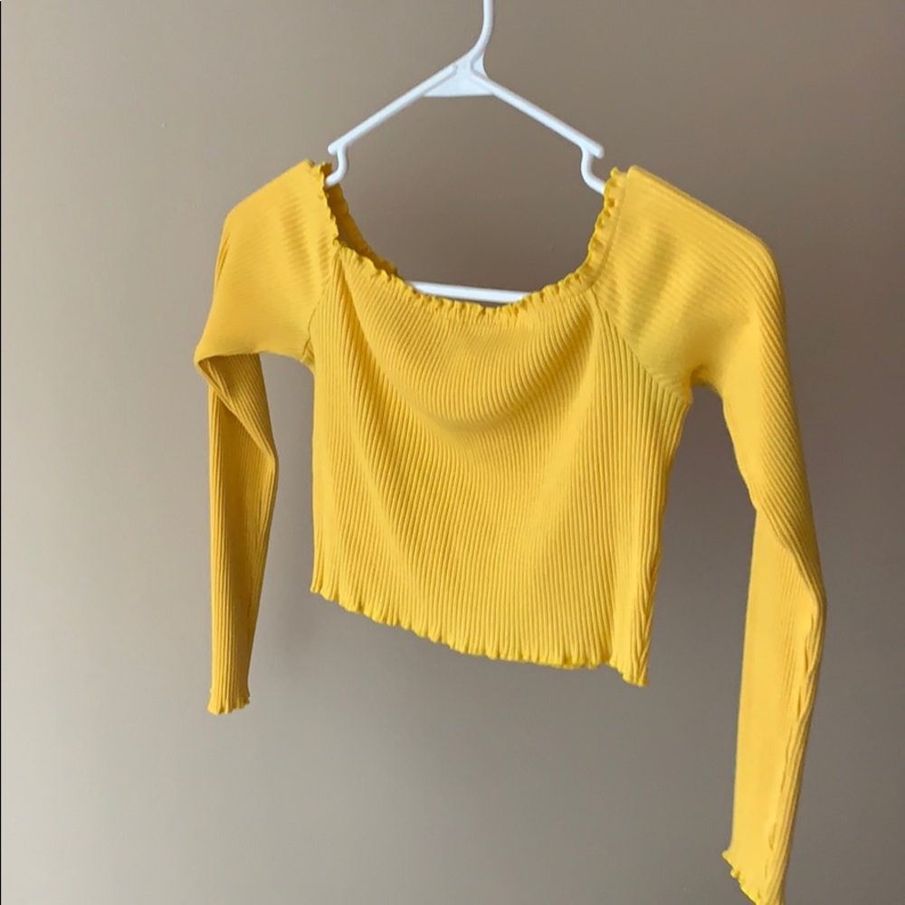 yellow crop top